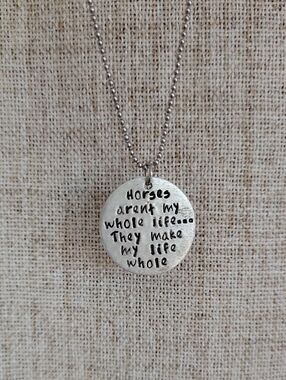 HORSE LOVER STAMPED PENDANT NECKLACE
